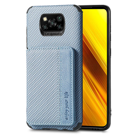 Funda Silicona Carcasa Ultrafina Goma con Magnetico S01D para Xiaomi Poco X3 Pro Azul