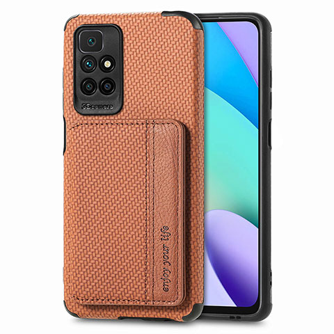 Funda Silicona Carcasa Ultrafina Goma con Magnetico S01D para Xiaomi Redmi 10 (2022) Marron