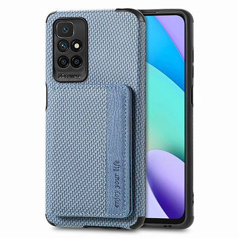 Funda Silicona Carcasa Ultrafina Goma con Magnetico S01D para Xiaomi Redmi 10 4G Azul