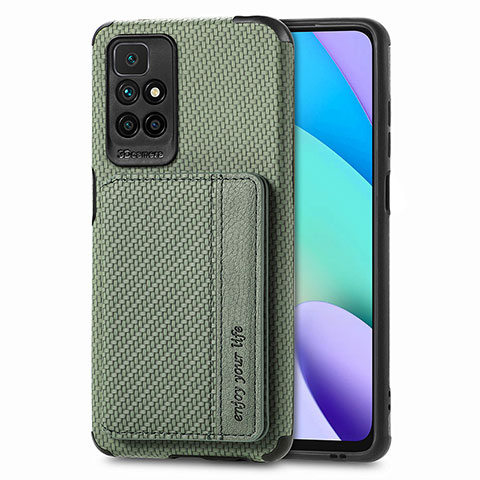 Funda Silicona Carcasa Ultrafina Goma con Magnetico S01D para Xiaomi Redmi 10 4G Verde