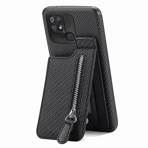 Funda Silicona Carcasa Ultrafina Goma con Magnetico S01D para Xiaomi Redmi 10 India Negro