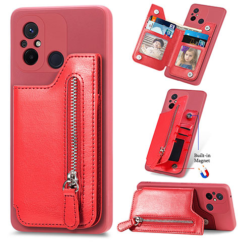 Funda Silicona Carcasa Ultrafina Goma con Magnetico S01D para Xiaomi Redmi 11A 4G Rojo