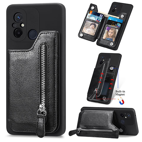 Funda Silicona Carcasa Ultrafina Goma con Magnetico S01D para Xiaomi Redmi 12C 4G Negro