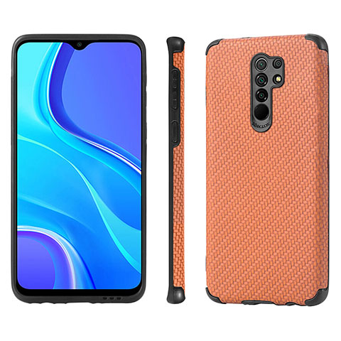 Funda Silicona Carcasa Ultrafina Goma con Magnetico S01D para Xiaomi Redmi 9 Prime India Marron