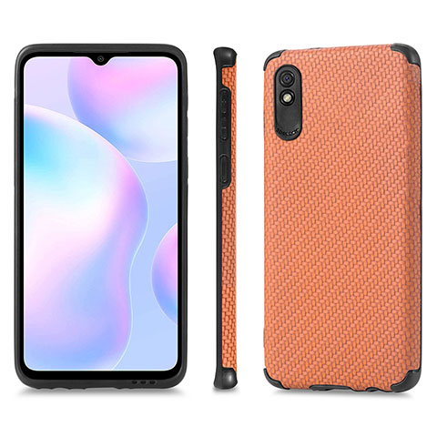 Funda Silicona Carcasa Ultrafina Goma con Magnetico S01D para Xiaomi Redmi 9A Marron