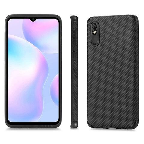 Funda Silicona Carcasa Ultrafina Goma con Magnetico S01D para Xiaomi Redmi 9i Negro