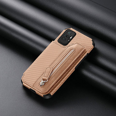 Funda Silicona Carcasa Ultrafina Goma con Magnetico S01D para Xiaomi Redmi Note 10 Pro 4G Oro