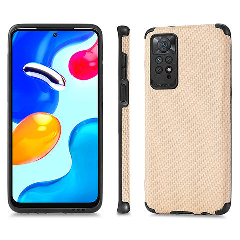 Funda Silicona Carcasa Ultrafina Goma con Magnetico S01D para Xiaomi Redmi Note 11 4G (2022) Oro