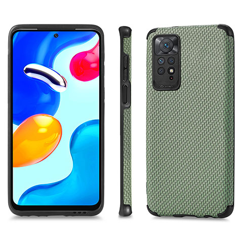 Funda Silicona Carcasa Ultrafina Goma con Magnetico S01D para Xiaomi Redmi Note 11 4G (2022) Verde