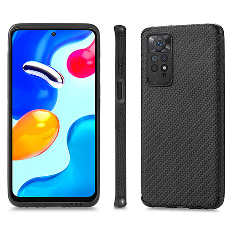 Funda Silicona Carcasa Ultrafina Goma con Magnetico S01D para Xiaomi Redmi Note 11S 4G Negro