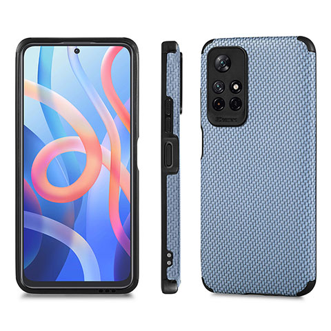 Funda Silicona Carcasa Ultrafina Goma con Magnetico S01D para Xiaomi Redmi Note 11S 5G Azul