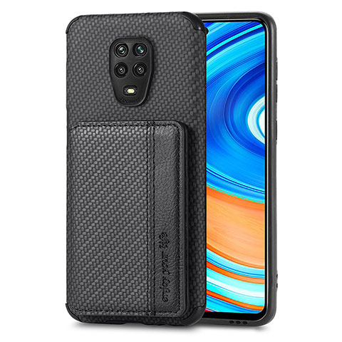 Funda Silicona Carcasa Ultrafina Goma con Magnetico S01D para Xiaomi Redmi Note 9 Pro Max Negro