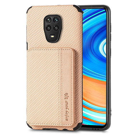 Funda Silicona Carcasa Ultrafina Goma con Magnetico S01D para Xiaomi Redmi Note 9 Pro Max Oro