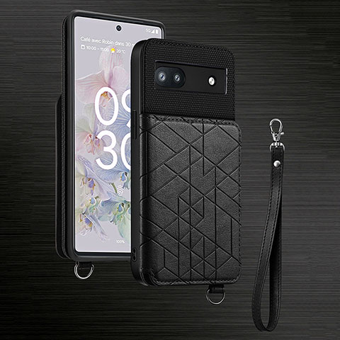 Funda Silicona Carcasa Ultrafina Goma con Magnetico S02D para Google Pixel 6a 5G Negro