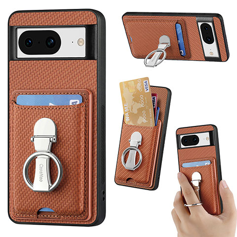 Funda Silicona Carcasa Ultrafina Goma con Magnetico S02D para Google Pixel 8 5G Marron