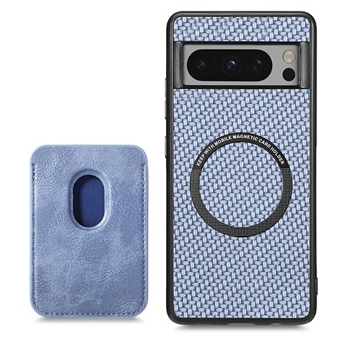 Funda Silicona Carcasa Ultrafina Goma con Magnetico S02D para Google Pixel 8 Pro 5G Azul