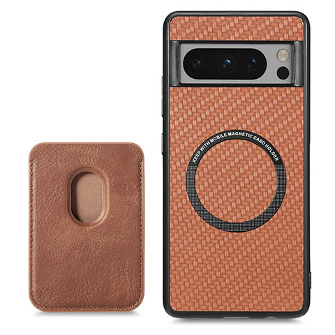 Funda Silicona Carcasa Ultrafina Goma con Magnetico S02D para Google Pixel 8 Pro 5G Marron