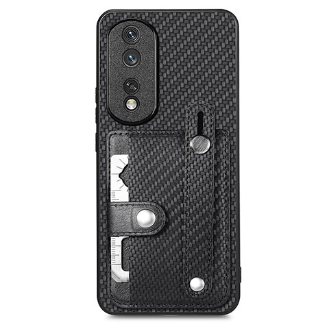 Funda Silicona Carcasa Ultrafina Goma con Magnetico S02D para Huawei Honor 80 Pro 5G Negro