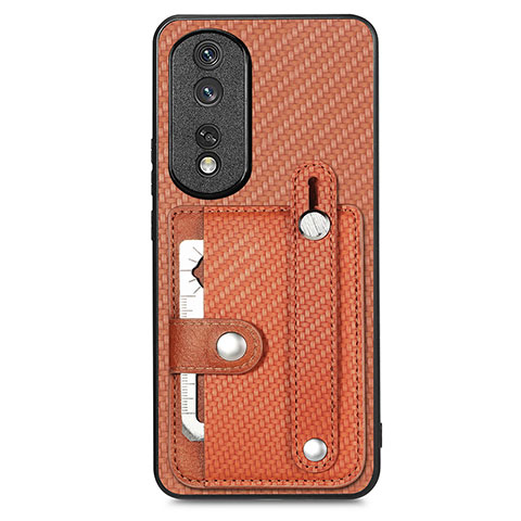 Funda Silicona Carcasa Ultrafina Goma con Magnetico S02D para Huawei Honor 80 Pro Flat 5G Marron