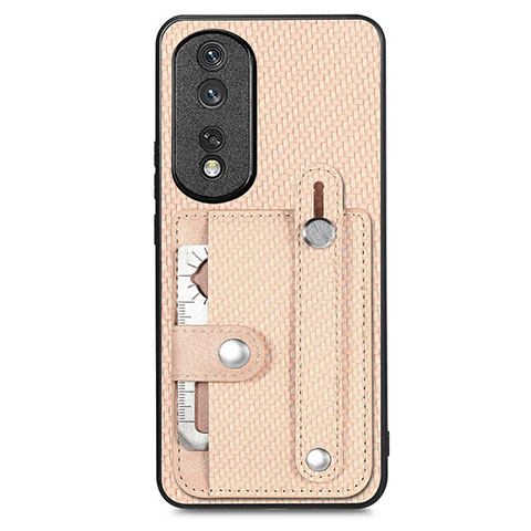 Funda Silicona Carcasa Ultrafina Goma con Magnetico S02D para Huawei Honor 80 Pro Flat 5G Oro