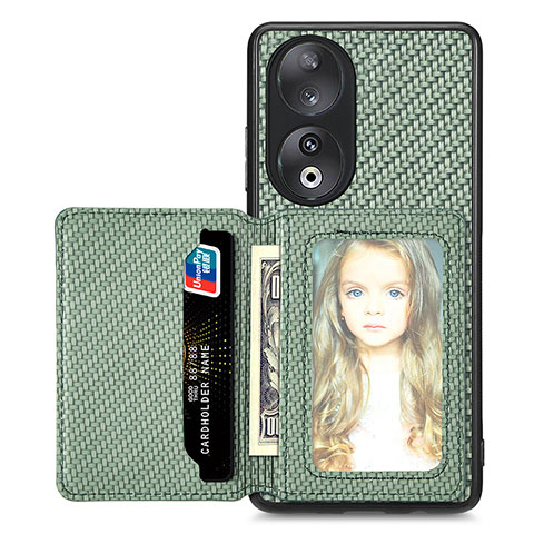 Funda Silicona Carcasa Ultrafina Goma con Magnetico S02D para Huawei Honor 90 5G Verde