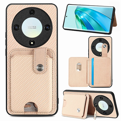 Funda Silicona Carcasa Ultrafina Goma con Magnetico S02D para Huawei Honor Magic5 Lite 5G Oro