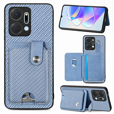 Funda Silicona Carcasa Ultrafina Goma con Magnetico S02D para Huawei Honor X7a Azul