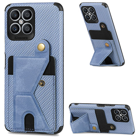 Funda Silicona Carcasa Ultrafina Goma con Magnetico S02D para Huawei Honor X8 4G Azul