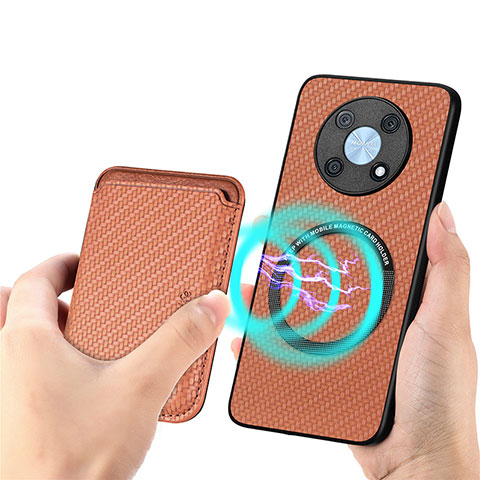 Funda Silicona Carcasa Ultrafina Goma con Magnetico S02D para Huawei Nova Y90 Marron