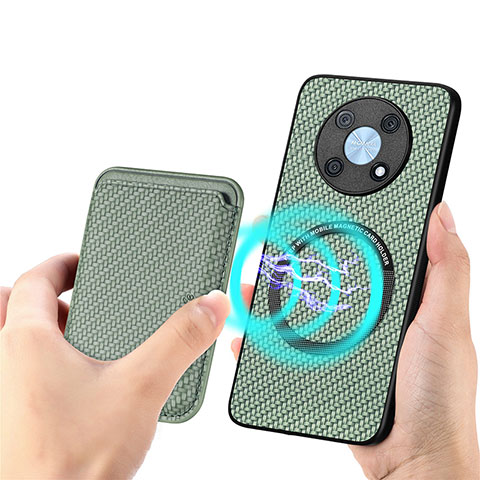 Funda Silicona Carcasa Ultrafina Goma con Magnetico S02D para Huawei Nova Y90 Verde