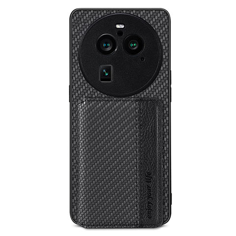 Funda Silicona Carcasa Ultrafina Goma con Magnetico S02D para Oppo Find X6 5G Negro