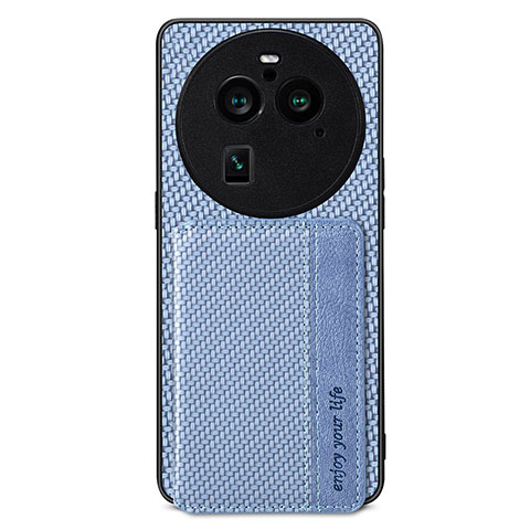 Funda Silicona Carcasa Ultrafina Goma con Magnetico S02D para Oppo Find X6 Pro 5G Azul