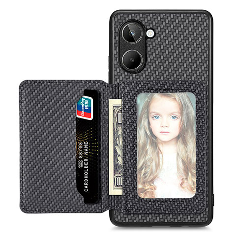 Funda Silicona Carcasa Ultrafina Goma con Magnetico S02D para Realme 10 4G Negro