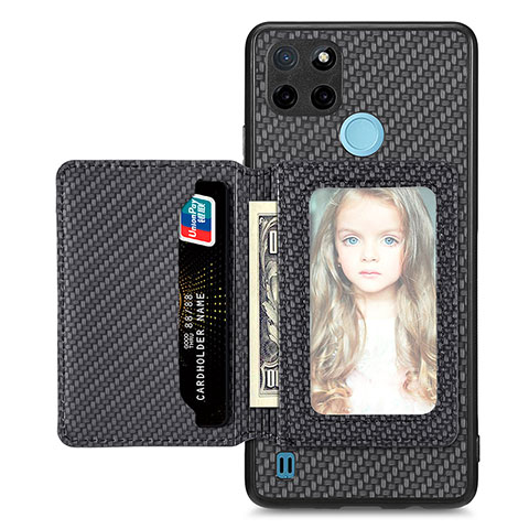 Funda Silicona Carcasa Ultrafina Goma con Magnetico S02D para Realme C21Y Negro