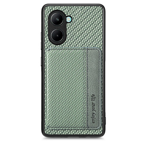 Funda Silicona Carcasa Ultrafina Goma con Magnetico S02D para Realme C33 (2023) Verde