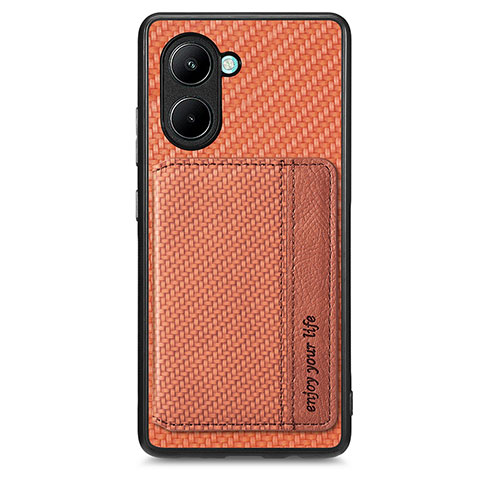 Funda Silicona Carcasa Ultrafina Goma con Magnetico S02D para Realme C33 Marron