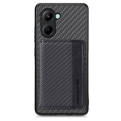 Funda Silicona Carcasa Ultrafina Goma con Magnetico S02D para Realme C33 Negro