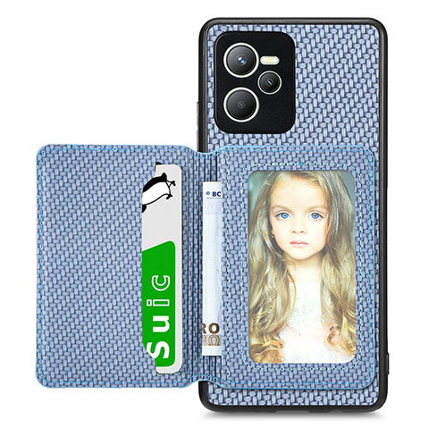 Funda Silicona Carcasa Ultrafina Goma con Magnetico S02D para Realme C35 Azul