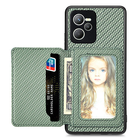 Funda Silicona Carcasa Ultrafina Goma con Magnetico S02D para Realme C35 Verde