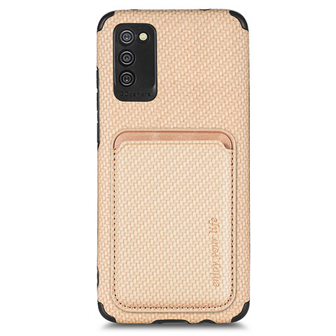 Funda Silicona Carcasa Ultrafina Goma con Magnetico S02D para Samsung Galaxy A02s Oro