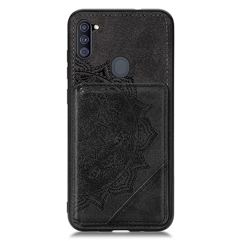 Funda Silicona Carcasa Ultrafina Goma con Magnetico S02D para Samsung Galaxy A11 Negro