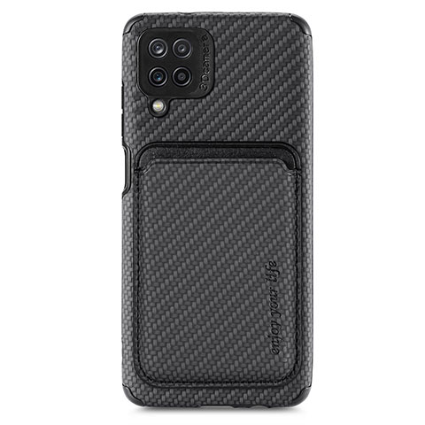 Funda Silicona Carcasa Ultrafina Goma con Magnetico S02D para Samsung Galaxy A12 Nacho Negro