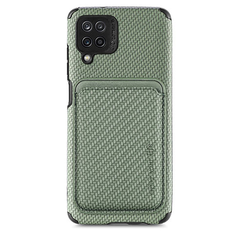 Funda Silicona Carcasa Ultrafina Goma con Magnetico S02D para Samsung Galaxy A12 Nacho Verde