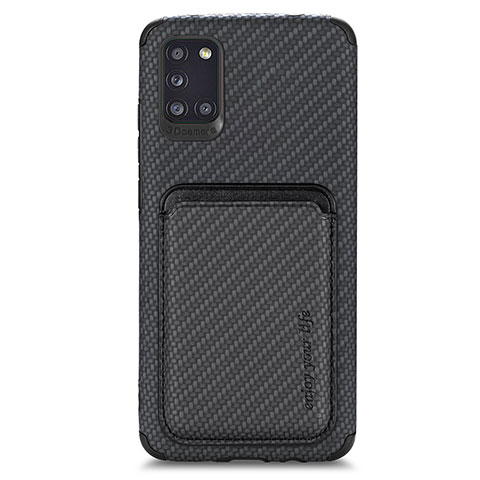 Funda Silicona Carcasa Ultrafina Goma con Magnetico S02D para Samsung Galaxy A31 Negro