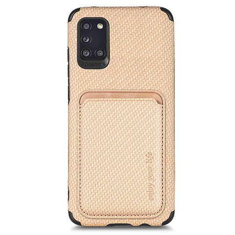 Funda Silicona Carcasa Ultrafina Goma con Magnetico S02D para Samsung Galaxy A31 Oro