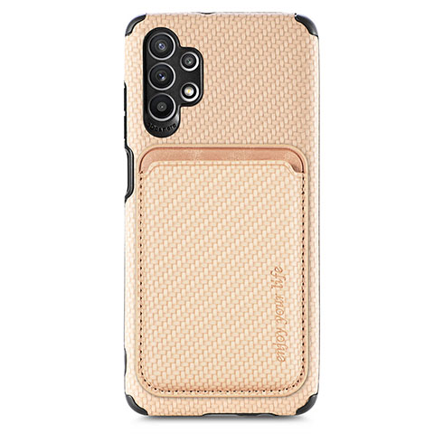 Funda Silicona Carcasa Ultrafina Goma con Magnetico S02D para Samsung Galaxy A32 4G Oro