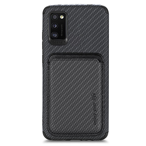 Funda Silicona Carcasa Ultrafina Goma con Magnetico S02D para Samsung Galaxy A41 Negro