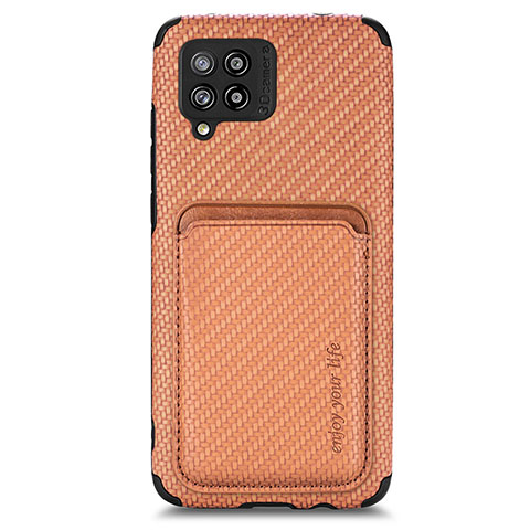 Funda Silicona Carcasa Ultrafina Goma con Magnetico S02D para Samsung Galaxy A42 5G Marron