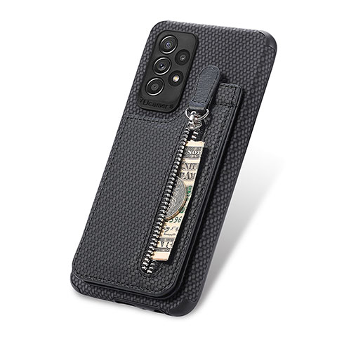 Funda Silicona Carcasa Ultrafina Goma con Magnetico S02D para Samsung Galaxy A72 4G Negro