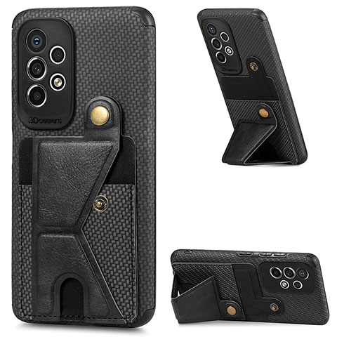 Funda Silicona Carcasa Ultrafina Goma con Magnetico S02D para Samsung Galaxy A73 5G Negro